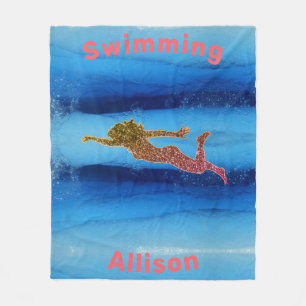 Zwemmen onder water Meisjes vlooienwand Fleece Deken