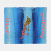 Zwemmen onder water Meisjes vlooienwand Fleece Deken (Voorkant (Horizontaal))