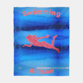 Zwemmen onder water Meisjes vlooienwand Fleece Deken (Voorkant)
