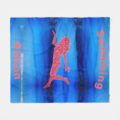 Zwemmen onder water Meisjes vlooienwand Fleece Deken (Voorkant (Horizontaal))