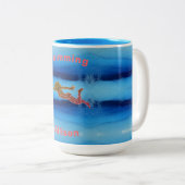 Zwemmen onder water Zwemmen Tweekleurige Koffiemok (Voorkant rechts)