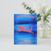 zwemmen onder watermeisjes briefkaart (Staand voorkant)