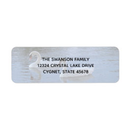 Zwemmen op het etiket van het het Adres van de Ter