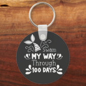 Zwemmen op mijn weg door 100 dagen school sleutelhanger (Voorkant)