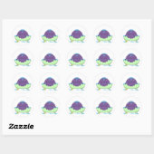 Zwemmen Paarse Hippo Ronde Sticker (Vel)