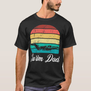 Zwemmen Papa Grappig Mannen Zwemmen Vaders Dag Spo T-shirt