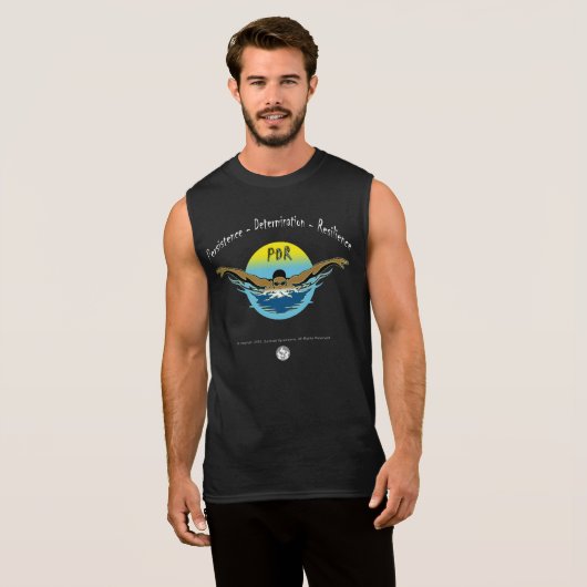 Zwemmen PDR - Persistentie-Bepaling-Veerkracht T-shirt (Voorkant volledig)