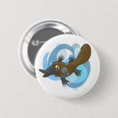 Zwemmen Platypus Ronde Button 5,7 Cm (Voorkant /achterkant)