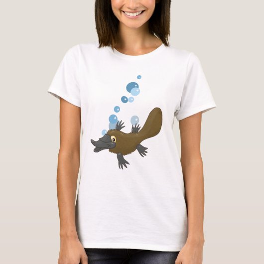 Zwemmen Platypus T-shirt (Voorkant)