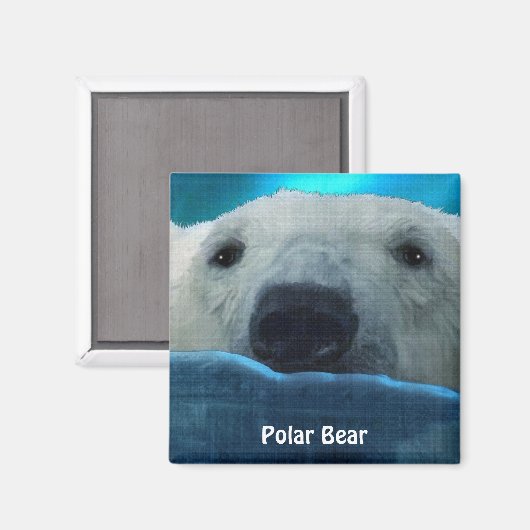 Zwemmen Polar Beer Arctic Wildlife Art Magnet (Voorkant / Achterkant)