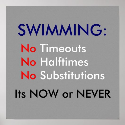 Zwemmen Poster (Voorkant)