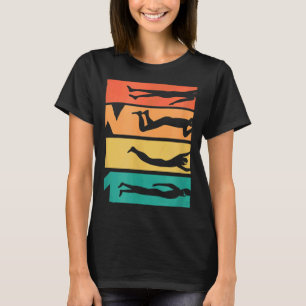 Zwemmen Retro Vintage Jaren 70 80 90 Stijl Zwemmer T-shirt