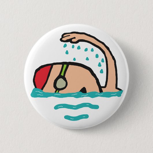 Zwemmen Ronde Button 5,7 Cm (Voorkant)