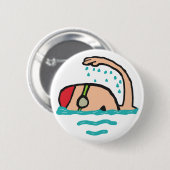 Zwemmen Ronde Button 5,7 Cm (Voorkant /achterkant)