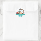 Zwemmen Ronde Sticker (Tas)