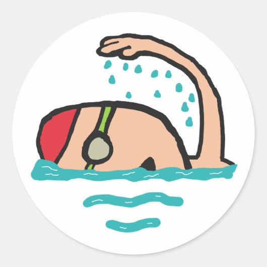 Zwemmen Ronde Sticker (Voorkant)