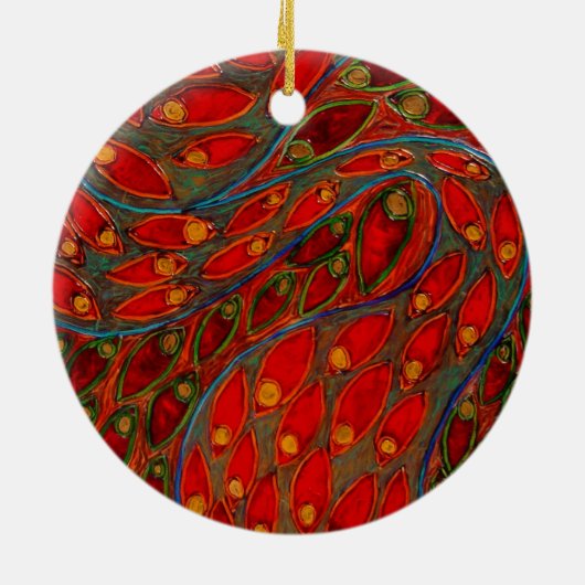 "Zwemmen" (schilderij) Keramisch Ornament (Achterkant)