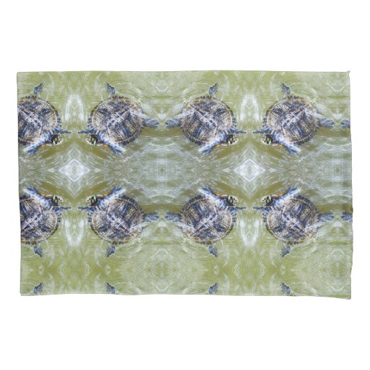 Zwemmen Schildpad met zijn hoofd opgedoken Kussensloop (Voorkant-Links)