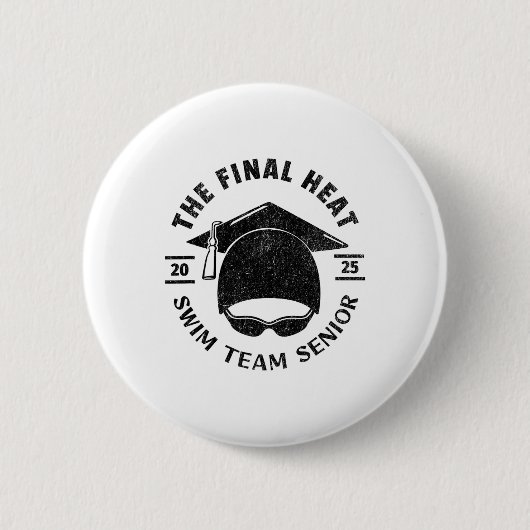 Zwemmen Senior 2025 afstudeerdop Ronde Button 5,7 Cm (Voorkant)