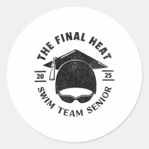 Zwemmen Senior 2025 afstudeerdop Ronde Sticker