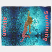 Zwemmen Sparkly Water Bubbles Onder het Zee Fleece Deken (Voorkant (Horizontaal))