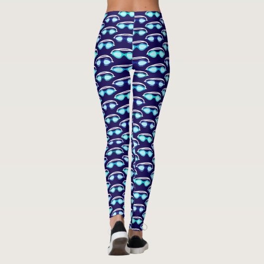 Zwemmen Team Meisje Zwemmer Fun Pattern Leggings (Achterkant)