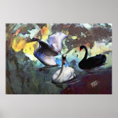Zwemmen van de Chinese Waterverf Poster (Voorkant)