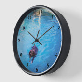 Zwemmen van de hond Acrylwandklok (Hoek)