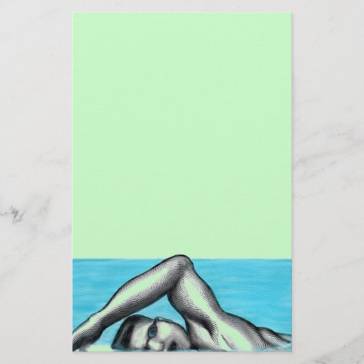 Zwemmen van de vrijestyle-zwemster Stationery Briefpapier (Voorkant)