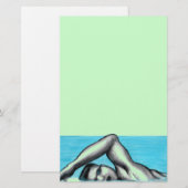 Zwemmen van de vrijestyle-zwemster Stationery Briefpapier (Voorkant / Achterkant)