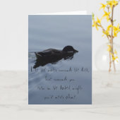 Zwemmen van Duck in Lake Inspirerend Quote Kaart (Gele Bloem)