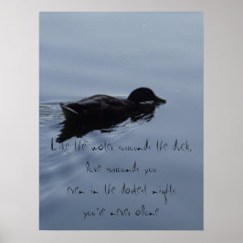 Zwemmen van Duck in Lake Inspirerend Quote Poster