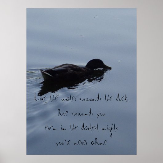 Zwemmen van Duck in Lake Inspirerend Quote Poster (Voorkant)