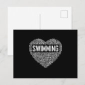 Zwemmen van het hart van de coachwimmer Gift Swim Aankondigingskaart (Voorkant / Achterkant)