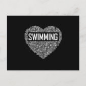Zwemmen van het hart van de coachwimmer Gift Swim  Aankondigingskaart (Voorkant)