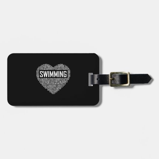 Zwemmen van het hart van de coachwimmer Gift Swim  Bagagelabel (Voorkant horizontaal)