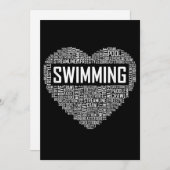 Zwemmen van het hart van de coachwimmer Gift Swim  Feestdagenkaart (Voorkant / Achterkant)