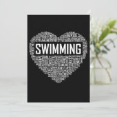 Zwemmen van het hart van de coachwimmer Gift Swim  Feestdagenkaart (Staand voorkant)
