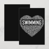 Zwemmen van het hart van de coachwimmer Gift Swim  Informatiekaartje (Voorkant / Achterkant)