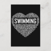 Zwemmen van het hart van de coachwimmer Gift Swim  Informatiekaartje (Voorkant)