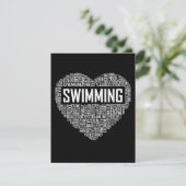 Zwemmen van het hart van de coachwimmer Gift Swim  Kaart (Staand voorkant)