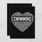 Zwemmen van het hart van de coachwimmer Gift Swim  Kaart (Voorkant / Achterkant)