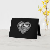 Zwemmen van het hart van de coachwimmer Gift Swim  Kaart (Gele Bloem)