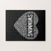Zwemmen van het hart van de coachwimmer Gift Swim  Legpuzzel (Horizontaal)
