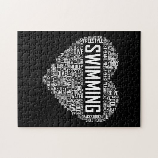 Zwemmen van het hart van de coachwimmer Gift Swim  Legpuzzel (Horizontaal)