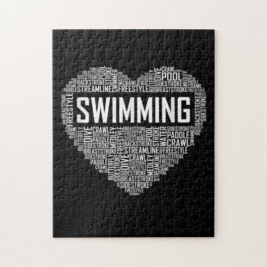 Zwemmen van het hart van de coachwimmer Gift Swim  Legpuzzel (Verticaal)