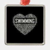 Zwemmen van het hart van de coachwimmer Gift Swim  Metalen Ornament (Voorkant)