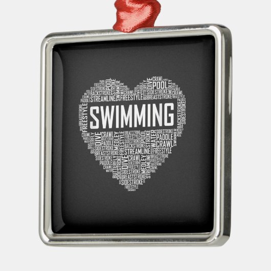Zwemmen van het hart van de coachwimmer Gift Swim  Metalen Ornament (Links)