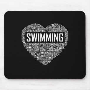 Zwemmen van het hart van de coachwimmer Gift Swim Muismat