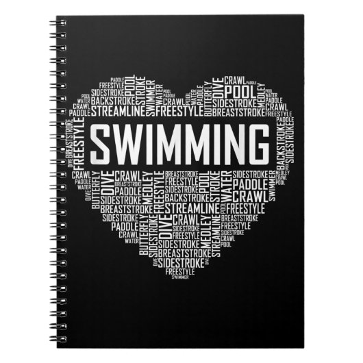 Zwemmen van het hart van de coachwimmer Gift Swim  Notitieboek (Voorkant)